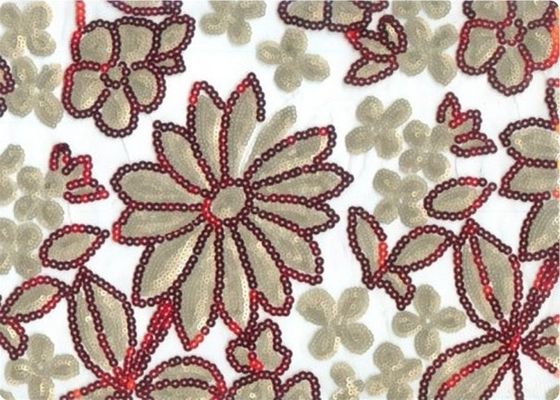 Luxe 100% Polyester Geborduurde Stof 100140gsm van het Huisdecor