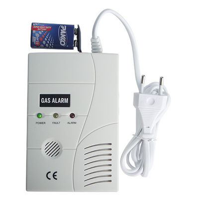 220VAC/12V/9V DC の電池式の可燃性の自然のブタン、メタン、電磁弁 f が付いている LPG のガスの漏出探知器警報