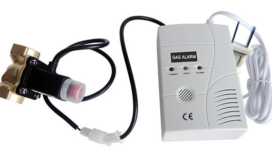 220VAC/12V/9V DC の電池式の可燃性の自然のブタン、メタン、電磁弁 f が付いている LPG のガスの漏出探知器警報